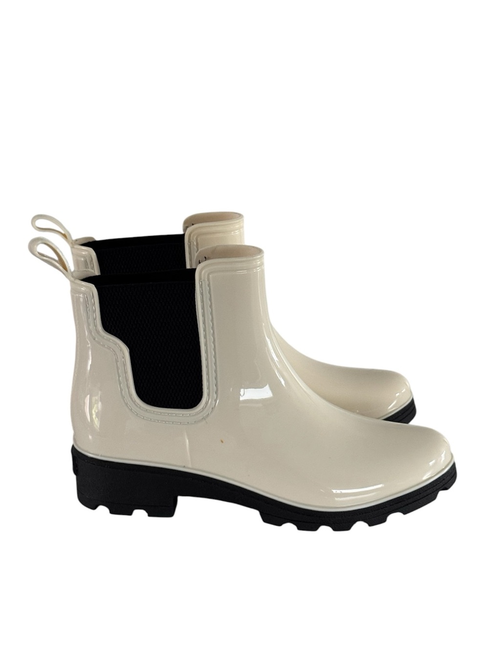 Seven7 Halifax 2070 White Rubber Pull On Ankle Rain Boots Women's Size 9 NWOT
